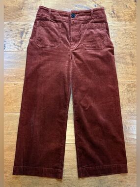 Maeve Anthropologie Colette Corduroy Wide Leg Crop Pants 30